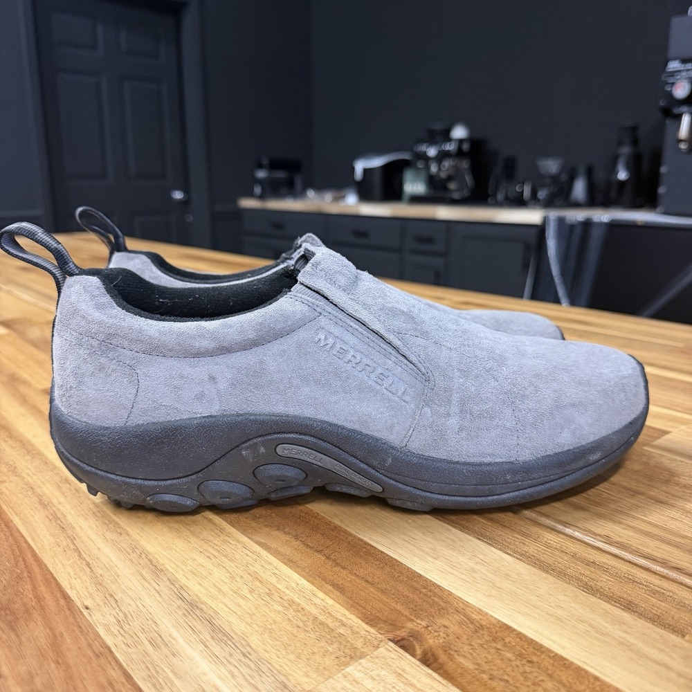 Merrell Jungle Moc Castlerock Grey Suede Slip On Shoes Mens Size 11.5 J71447